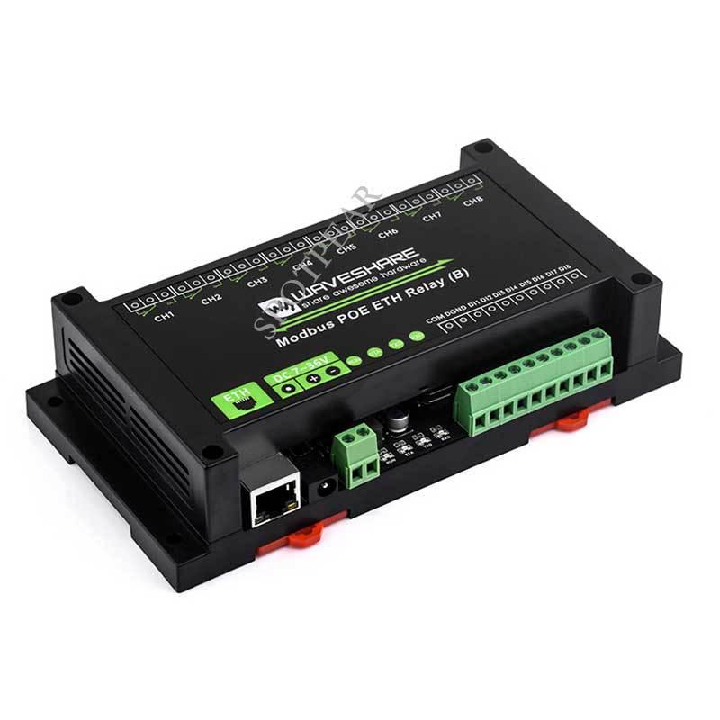 Industrial Ethernet Relay: 8-Way PoE Power Supply, Modbus RTU/TCP IoT Module