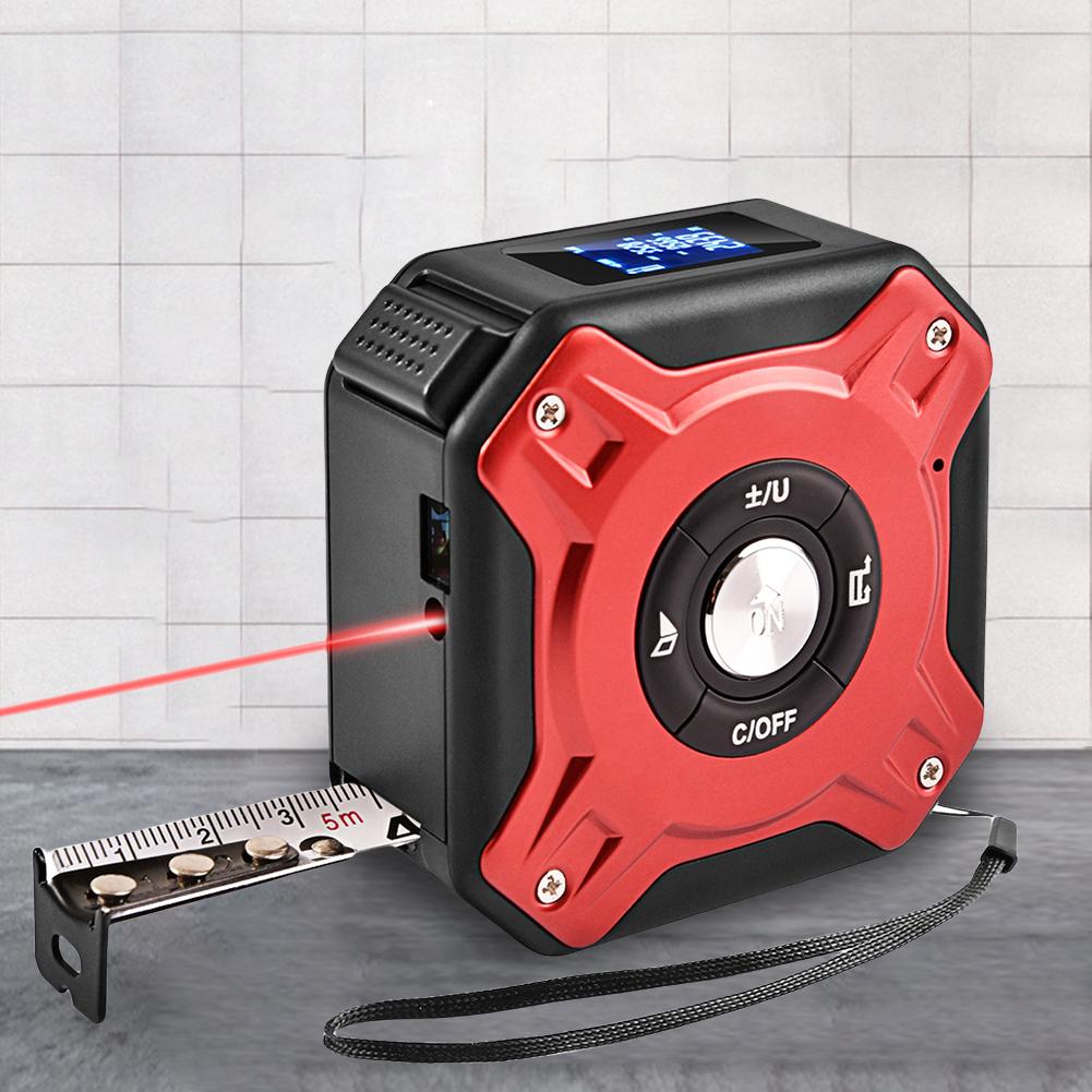 40/50M  Tape Measure LCD Display Distance Meter Rechargeable Retractable Roll Tape Measure Woodworking  Measuring Tool