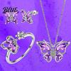 Butterfly Necklace Earring Set 1 Jewelry Sparkling Rhinestones Inlaid Pendant