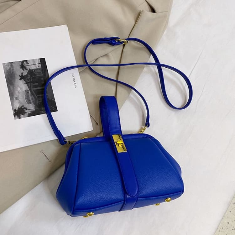 Lychee Pattern Lock Doctor Bag Women's Shoulder Handbag