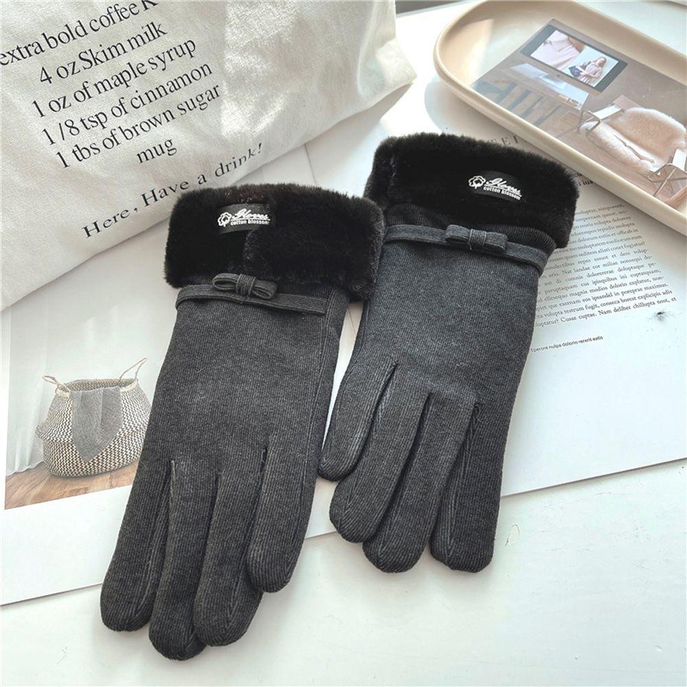 Korean Style Gloves Full Finger Gloves  Driving Mitten Autumn Winter Female Gloves
