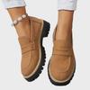 2024 Retro Britischer Stil Damen Loafer: Große Größe, Lässig, Dicke Absätze & Sohlen für Frühling und Herbst