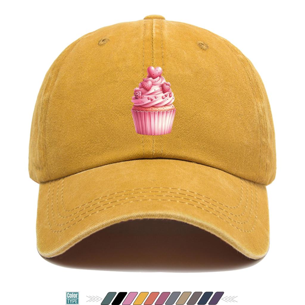 pc RoUnisextic Sweet Cupcake Print Trucker Hat Comfortable Breathable Fashionable Beautiful Cartoon Game Black Classic Papa Hat Mo