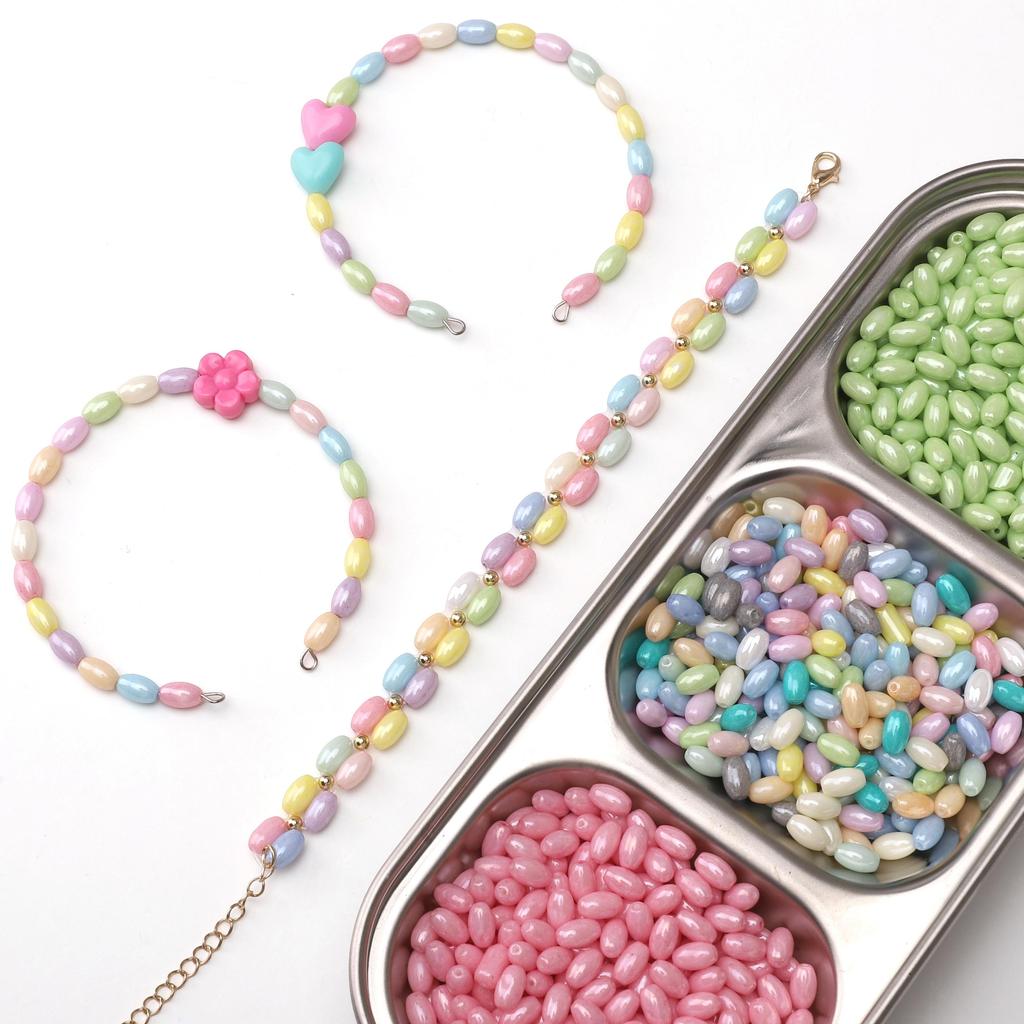 Domestic Glass Solid Color Cream Baked Paint Seed Beads for DIY 52 Pcs