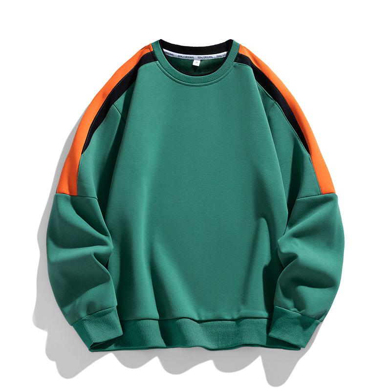 Men's Slim Fit Long-Sleeve Round Neck Cotton Sweatshirt, Korean Style Spring/Autumn Base Layer Top.