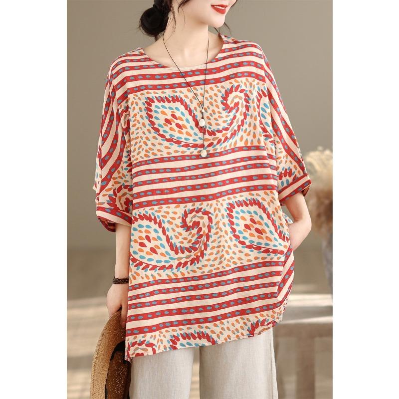 DIMANAF Plus Size New T-Shirt Women Loose Casual O-Neck Lady Tops Tees Shirts Flower Print Oversize Summer 2026