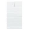 Kommode, Weiße Kommode, Schlafzimmerkommode & Schubladenkommoden, Hohe Kommode mit 6 Holzschubladen, Große Holzkommode für Schlafzimmer-Schrank, Weiß