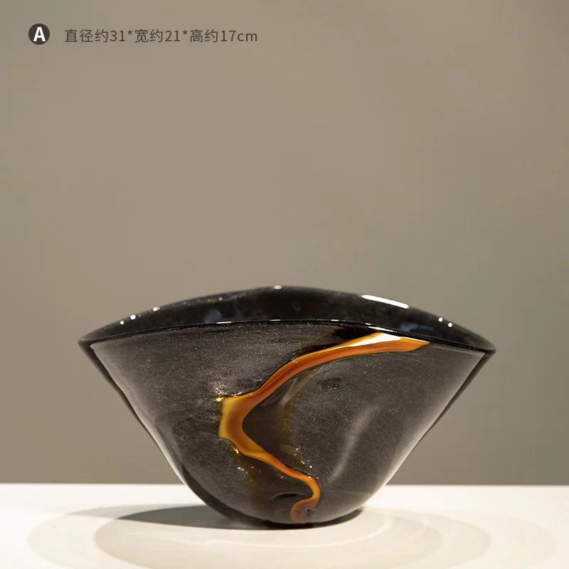 

Черная стеклянная ваза с трещинами и водной рябью Цветочный горшок Цветочные композиции Аксессуары для террариума Цветочный горшок Украшения для комнаты Аксессуары