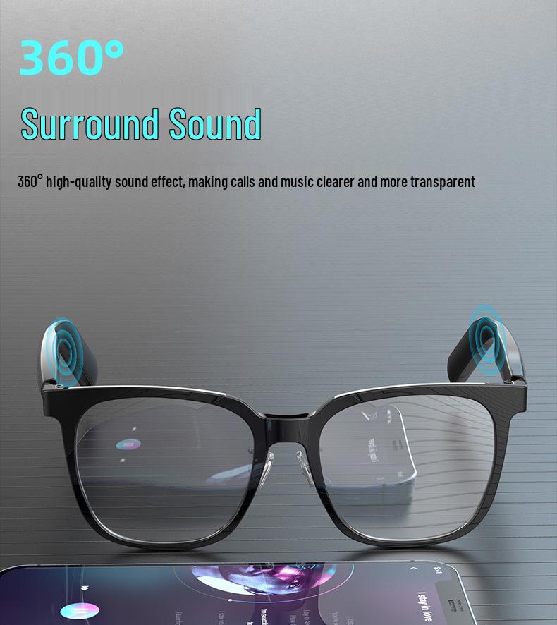Smart Bluetooth Glasses with Flip-up Magnetic Clip, Myopia Lenses, and Anti-UV Blue Light Protection