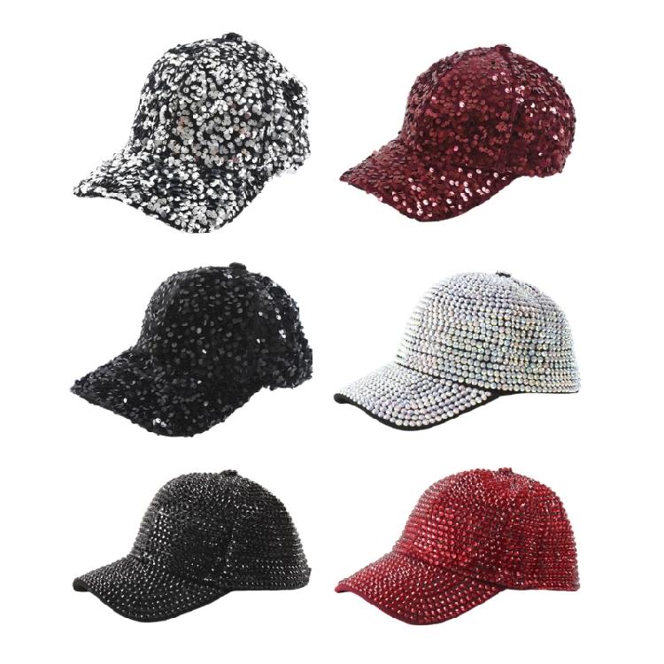 Sequined Baseball Hat for Girls Boys Breathable Sports Hat For Outdoor Activities Fashion Photo Props