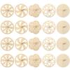 Set of 20 Uncolored Wooden Tops, Can Be Colored, DIY Kit, Natural Wood, Hand-Cranked, Traditional Play, Fun
