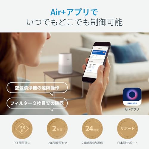 PHILIPS Air Purifier 24 Tatami Pollen Small Tabletop HEPA Filter Energy Saving App Controllable Disinfection Dust Collection Dust Virus Pet Hair AC065