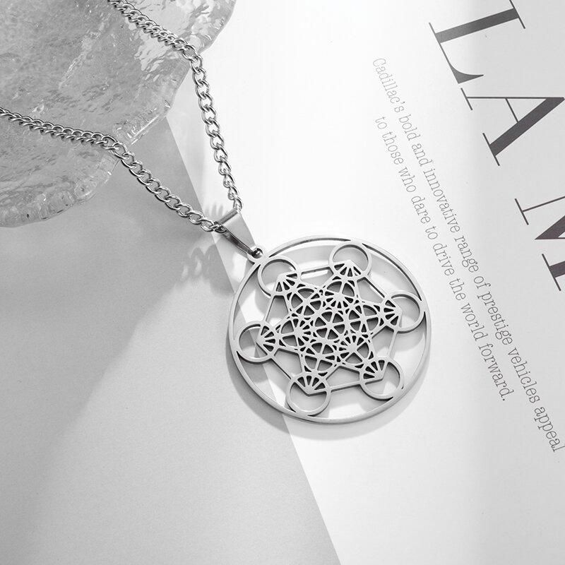 Stainless Steel 7 Archangel Seal Necklace Men's Solomon Kabbalah Seal Pendant Supernatural Protection Amulet Magical Jewelry