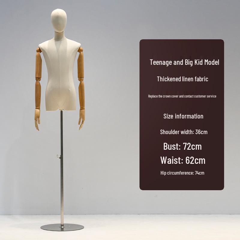 Big Kids' Clothing Store Teen Half-Body Mannequin - Male/Female Display Stand