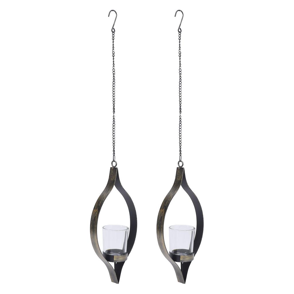 2 Stück Metall Hängekerzenhalter Vintage Dekorative Eisen Wandkerzenleuchter Teelichthalter