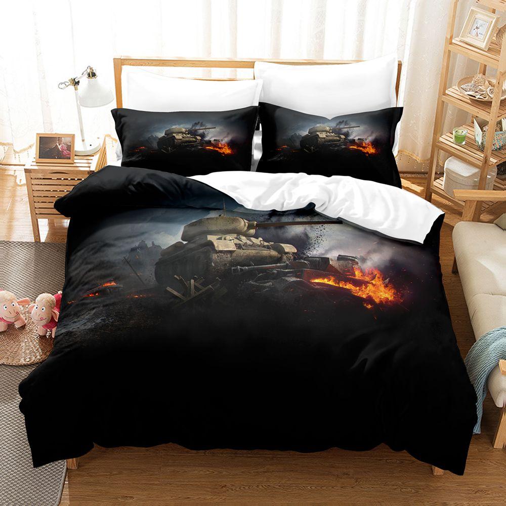 Comforter Tank King Size War Theme Bedding Set Dirt Bike For Kid Boys Men Comfortable