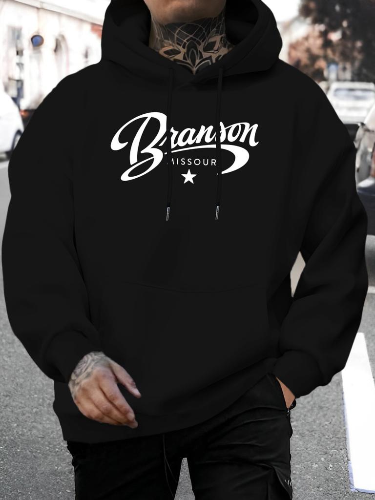 New Arrival for Summer 2026: Unisex European and American Style Casual Versatile Fashion Hooded Sweatshirt with Branson Missouri Star Logo Print, Let