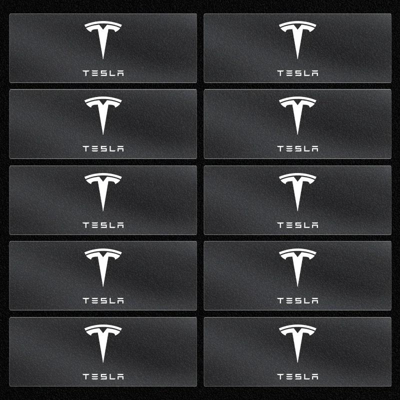 Car Sticker 2025 New Tesla Car Steering Wheel Badge Sticker Car Door Handle Label Decal For Tesla Model S X Model 3 Y Roadster C