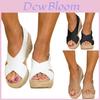 Plus Size Women's Mid Wedges Sandals With Thick Cork Platform For All-day Comfort