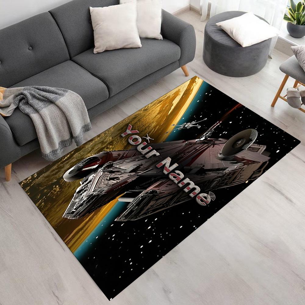 Star Wars Customize Your Name Area Rug Perfect for Balcony Dormitory Bedrooms Playrooms Anti-slip Rug Anime Office Decor Gift for Festivals