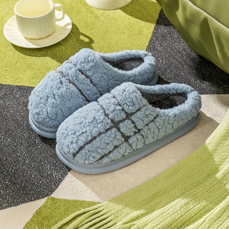 EVA sole cotton slippers women's winter home indoor couple thick-soled non-slip fluffy shoes warm cotton shoes men