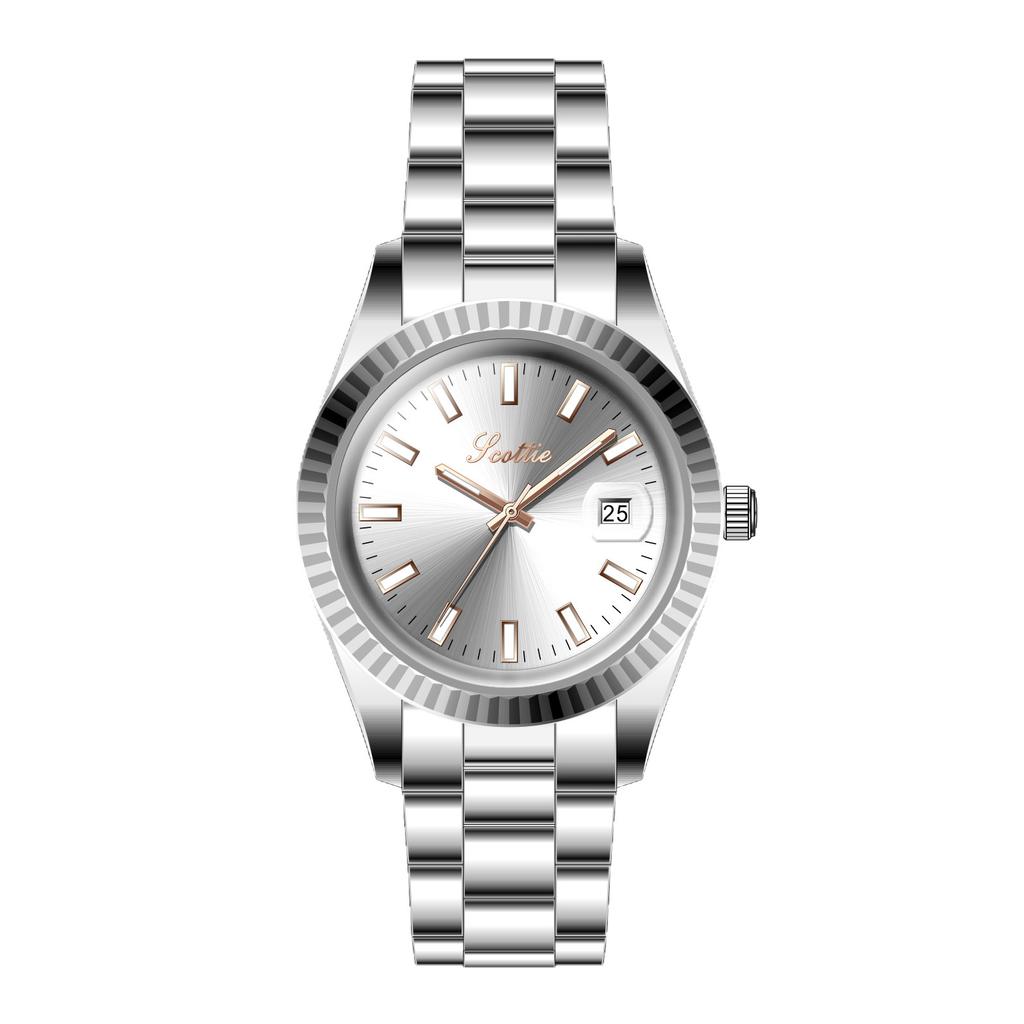 Watch Ladies Simple With Calendar Luminous Classic Steel Belt Women'S Watch Trade 9393
