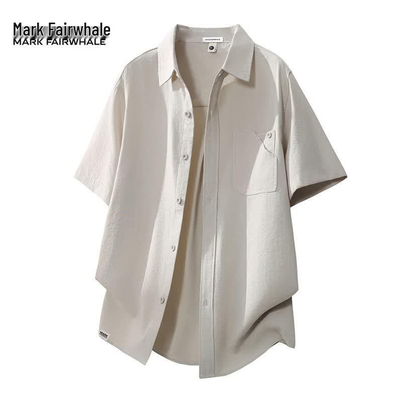 Mark Fairwhale Men's Ice Silk Quick-Dry Business Casual Long Sleeve Shirt