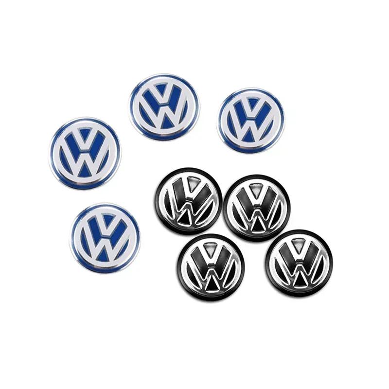 OBTLU1 5Pcs Car Remote Key Emblem Sticker Aluminum Keys Decoration Decal For VW GTI Atlas Jetta Touareg Variant Golf Polo Taos Passat