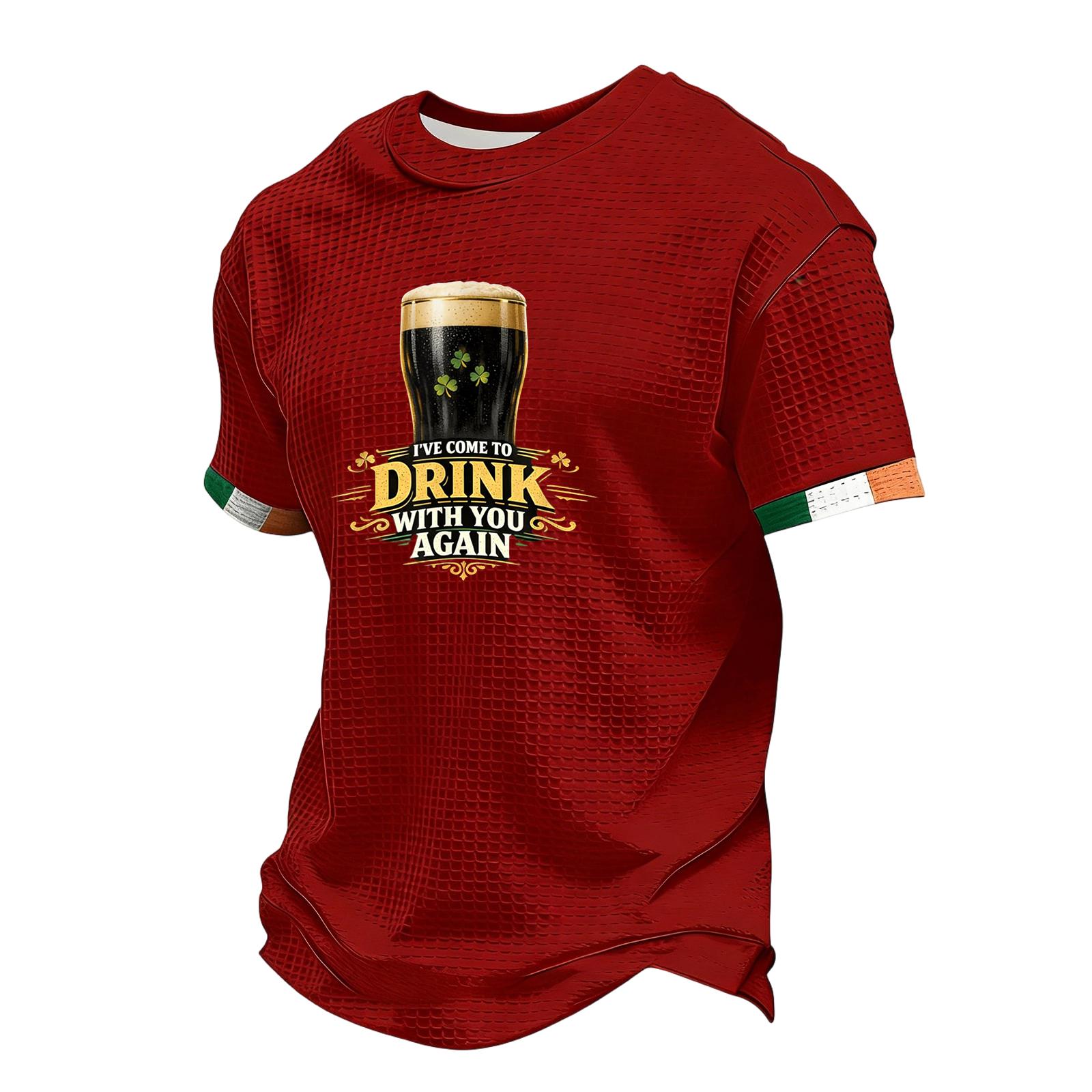 

Men s Casual Round Neck Short Sleeve T-Shirt XXL красный