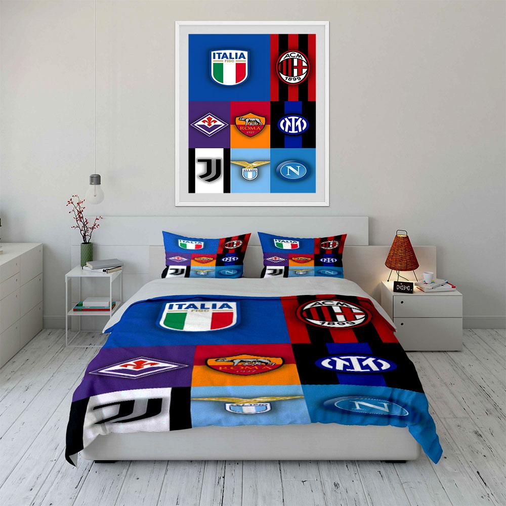 Football Club Logos Grid. Bedding Sets Duvet Cover Sets Duvet Covers Pillowcases(1*Duvet Cover 2*Pillowcases Without Duvet Insert)