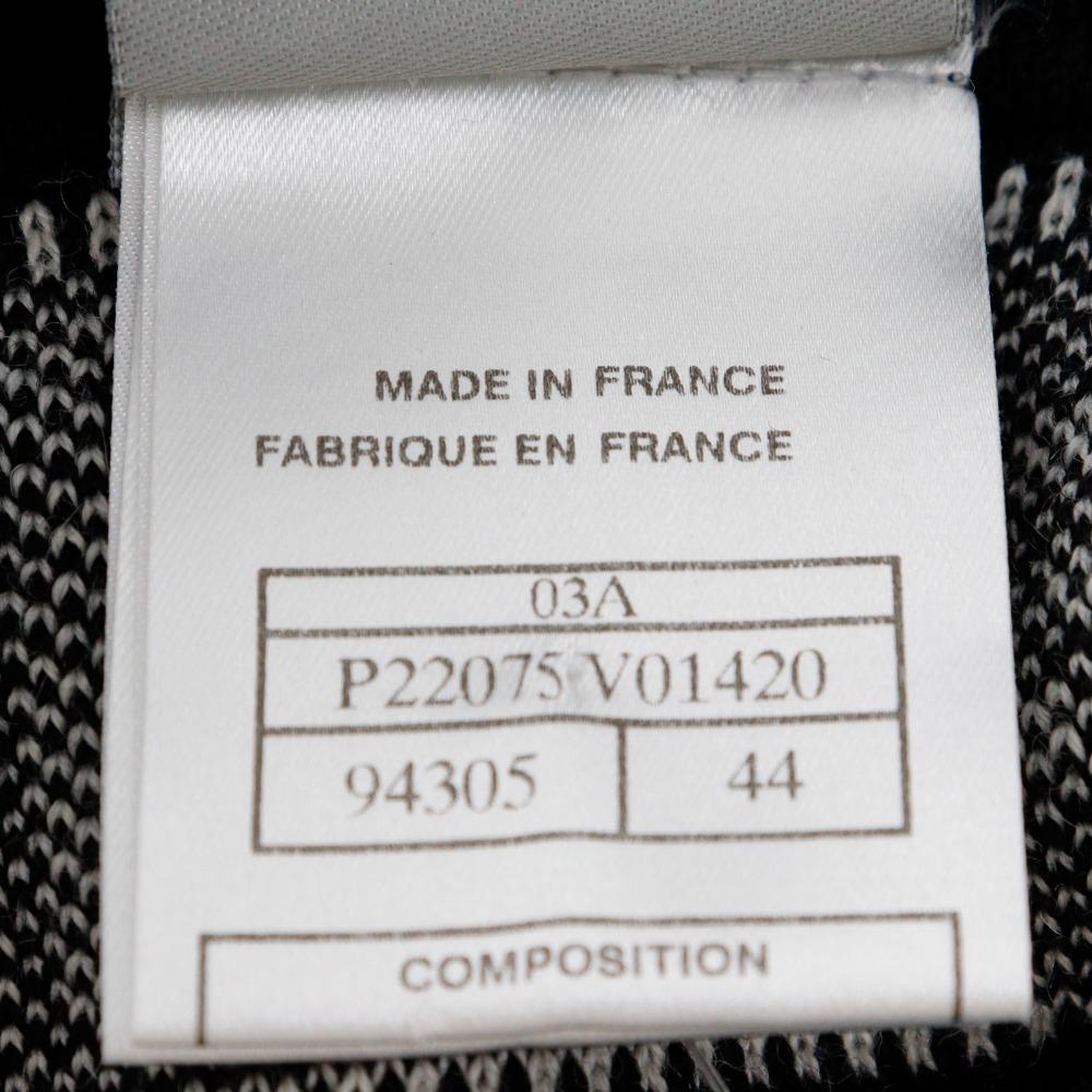 Chanel Sports Line Cardigan P22075V01420 Side Logo 03A Black Wool Women Used