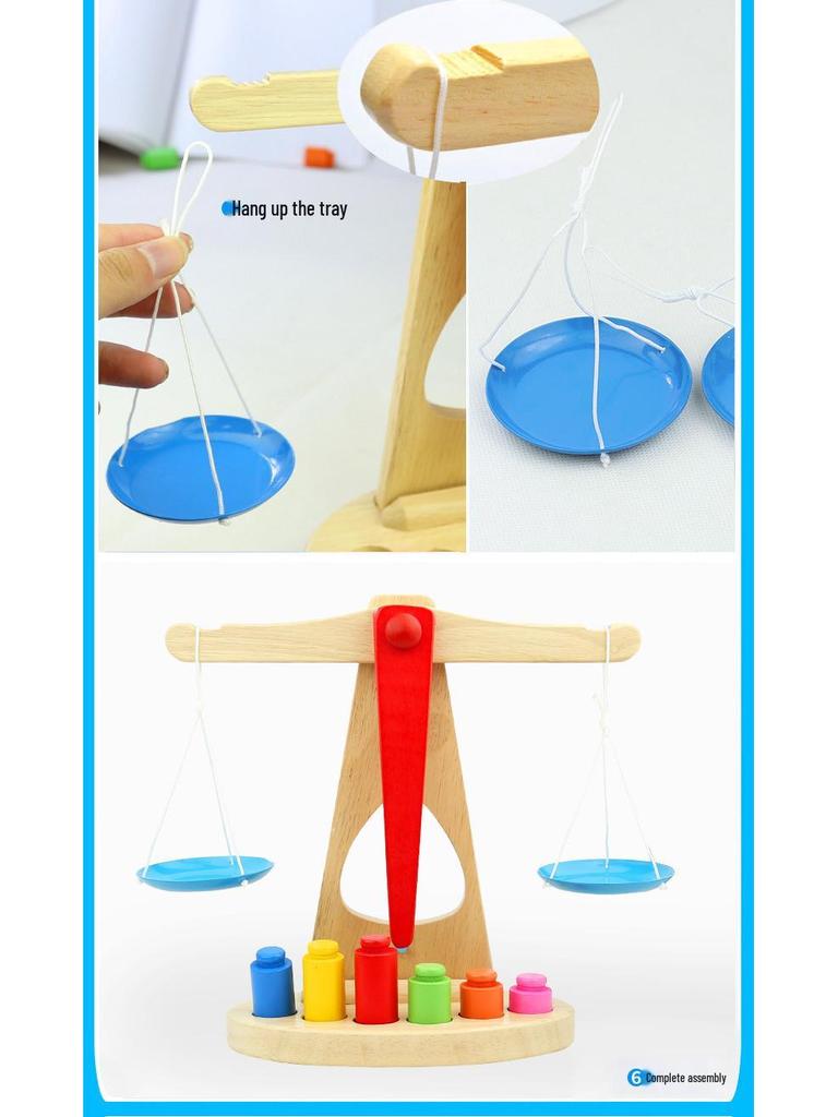 Wooden Balance Scale Toy for Early Learning: Teaches Babies Balance Principles, Ages 0.5-3 Years
