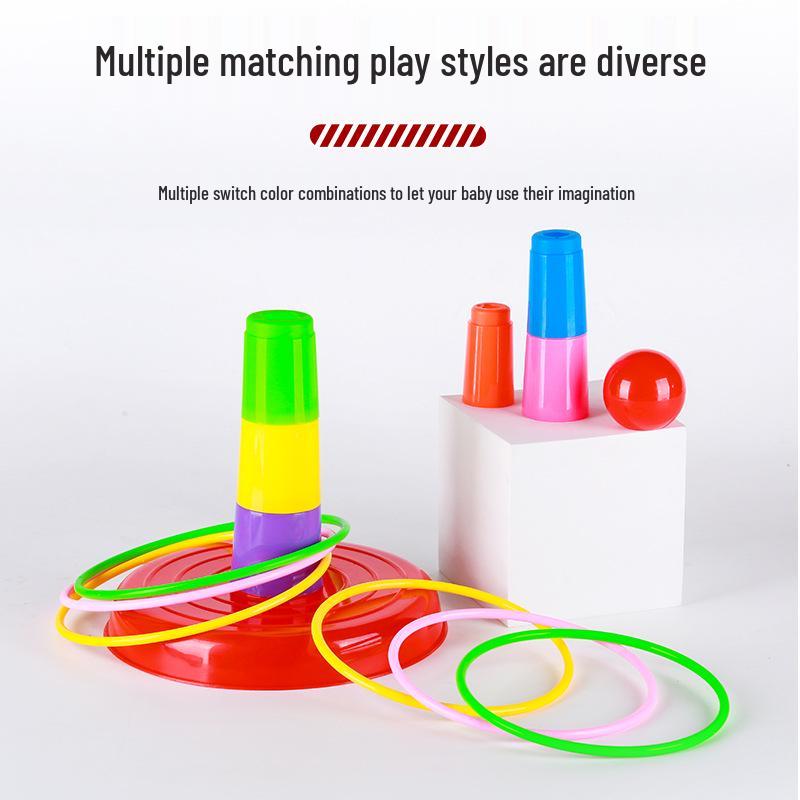 Large Creative Jenga Ring Toss: Parent-Child Stress Relief Toy