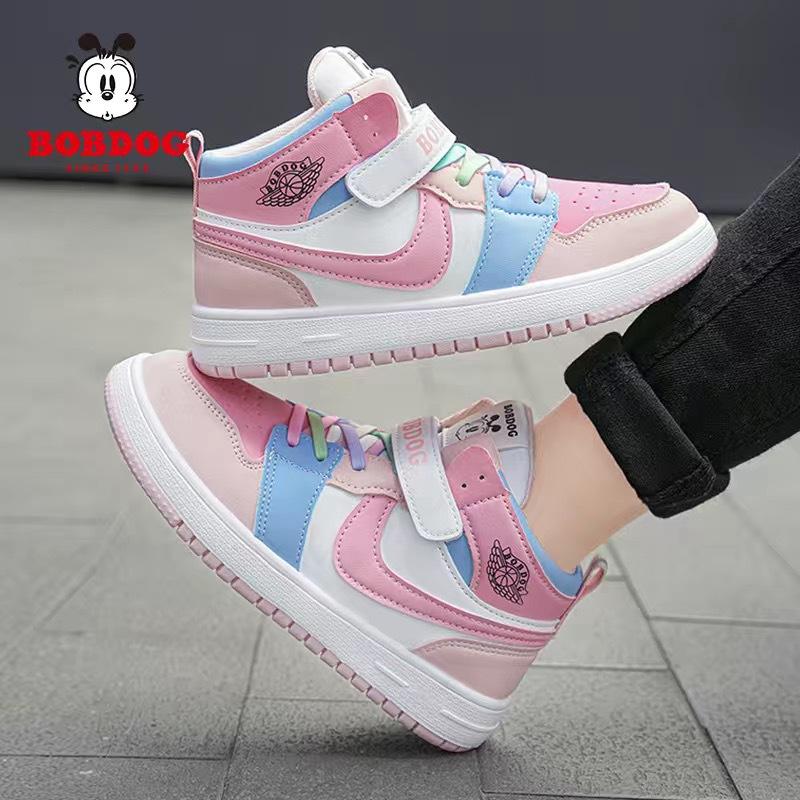Babu Bean Classmate Boys Sneakers Spring and Autumn New Leather Surface Waterproof Single Shoes Children's Shoes Medium and Older Children 2025