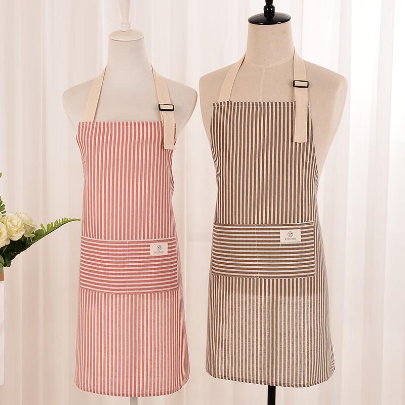 Dapeng Cotton Linen Striped Apron