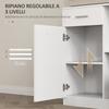 Mobile Dispensa in Legno con Cassetto, 4 Ante e 3 Ripiani Aperti, 80x35x180 cm, Bianco