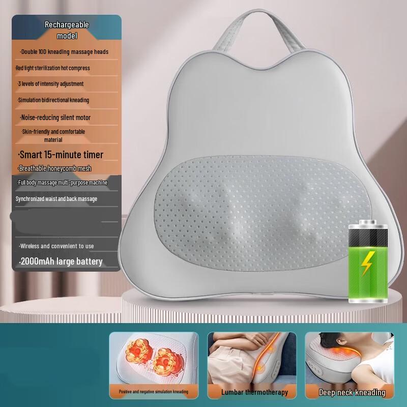 Aux Rechargeable Lumbar & Neck Massager with Heat