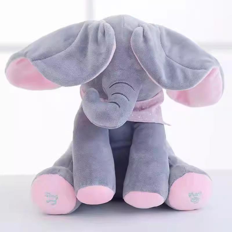 Peek-a-boo Singing Elephant Plush Toy - Baby Comfort Toy