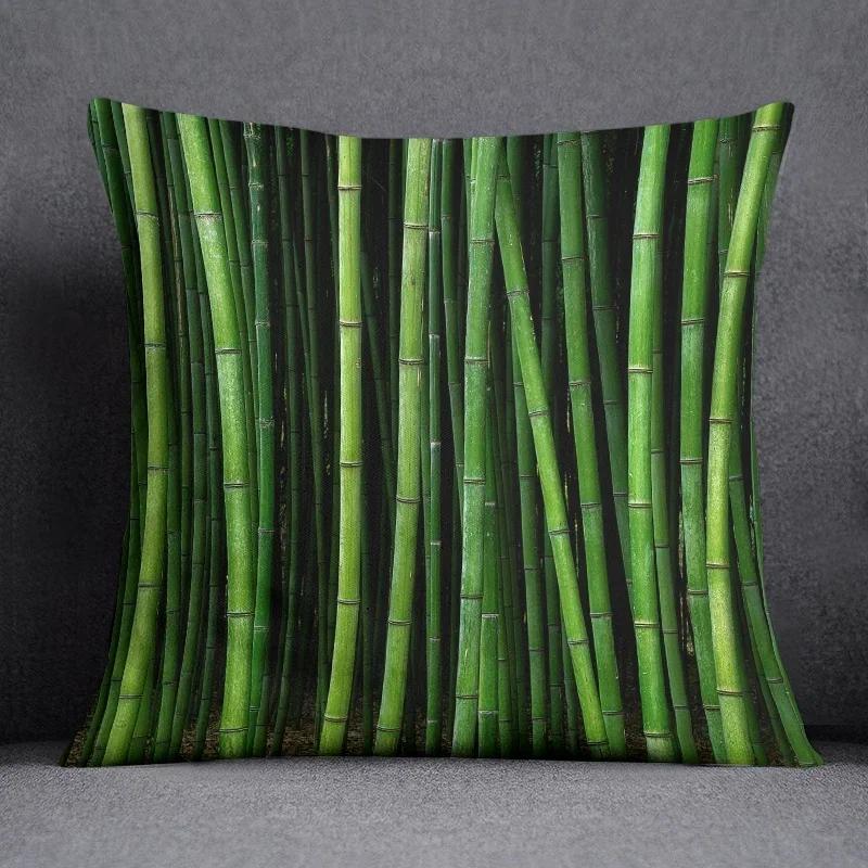 Bamboo Forest Pattern Series Pillow Gift Home Office Decoration Bedroom Sofa Car Cushion Cover Case