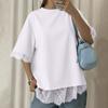 Womens Spring Tops Lace Hem Design Summer Shirts for Women Comfortable Womens Summer Shirts Loose Fit Dressy Tops for Women