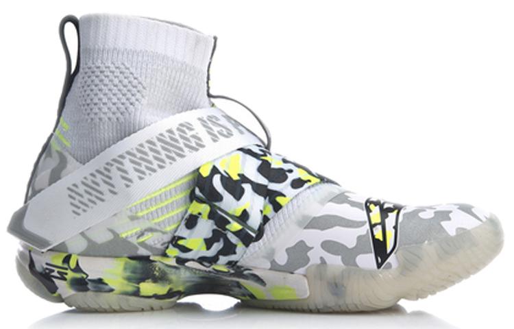Li Ning Ranger 4 Fabric Slip Resistant Support Slip Resistant Support High top Badminton Shoes Women's White AYAP008-4