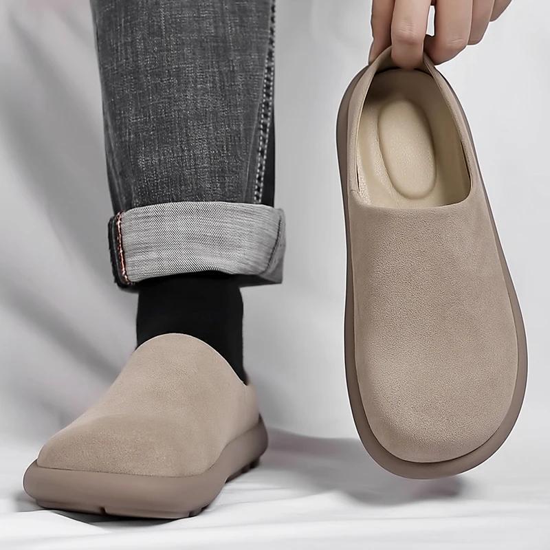 Mode 2025 Neue Sommer Baotou Cross Border Herren Handgefertigte Lässige Ledersandalen Outdoor Rutschfest Strandurlaub Doppelzweck-Sandalen