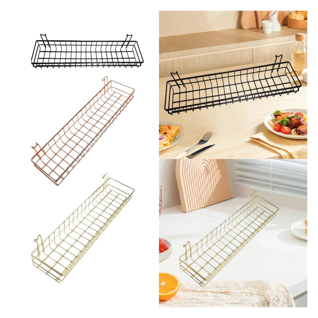 Hanging Wire Basket, Multipurpose with Hooks Home Storage Organizer, Iron Wire Storage Basket for Dorm, Kitchen, Garage, RV