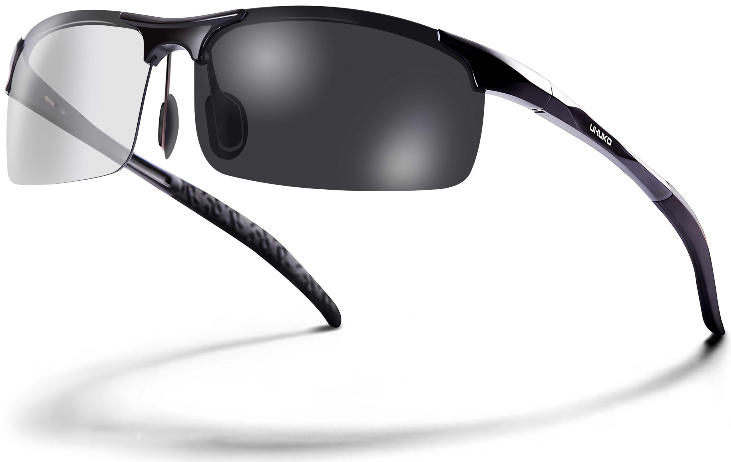 

UHUKO Ultra-Polarized + Ultra-Lightweight Metal Sunglasses (25g) for Driving, UV400 Protection, Golf, Fishing, and Outdoor Activities, Men s Sports
