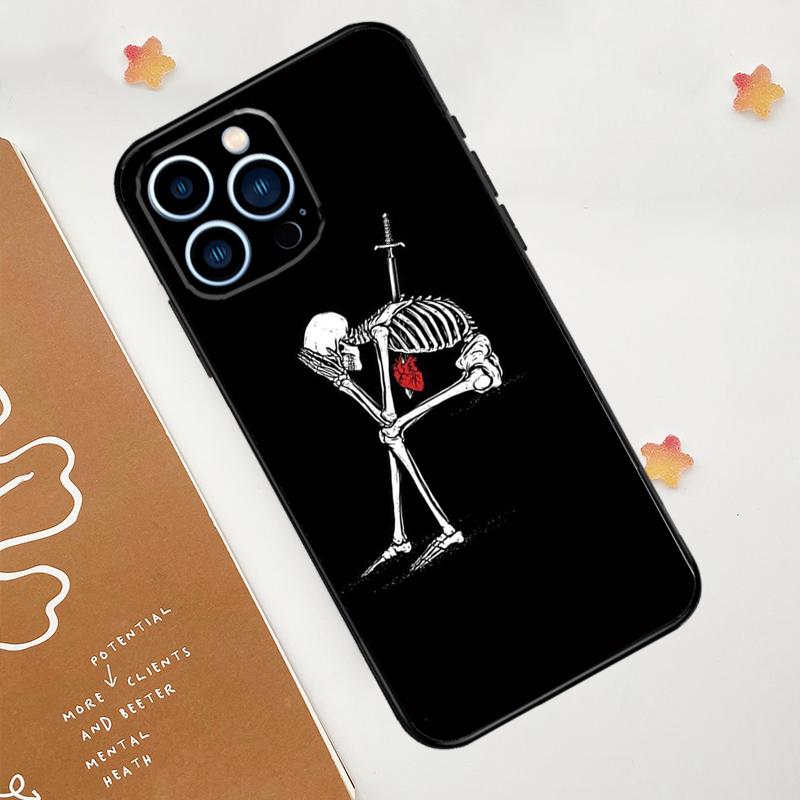 Death Skull Bones Clown Circus Phone Case For iPhone 17 Pro Max 14 11 15 16 Pro Max 13 12 Mini 16 Plus 16e 17 Air Funda