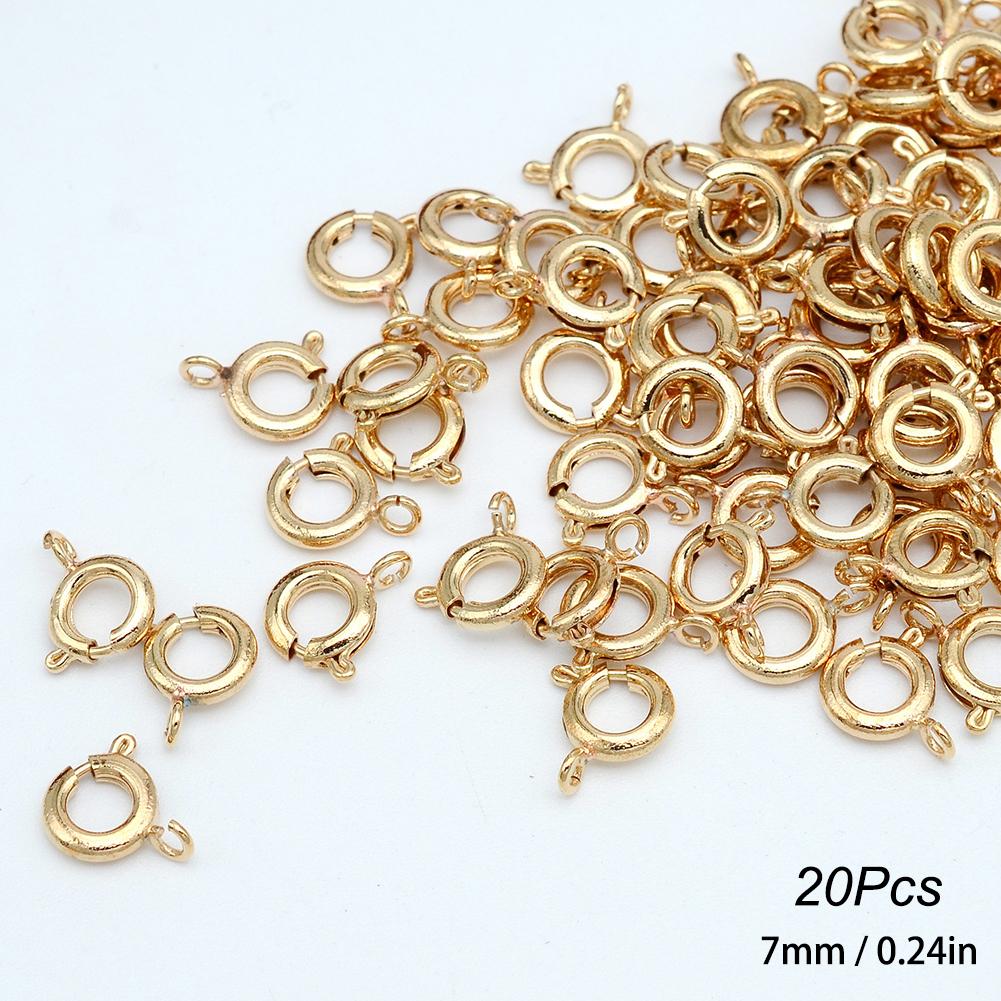10Pcs Pure Copper Plated O Spring Clasps Round End Connectors For DIY Bracelet Jewelry Making Accessories