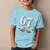 67 Number Print T-Shirt für Kinder Coole Hände Grafik Kurzarm Mode Lässiges Oberteil Lustig 6 7 Memes Mädchen Junge Kleidung Baumwoll-Oberteil