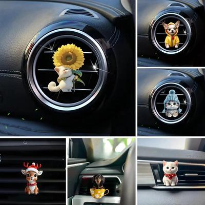 Ventilation Clip Universal Simple Installation Portable Cartoon Interior Vent Dogs Car Decorati F3B1