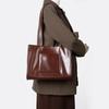 Women's Casual Tote Bag,Fashion PU Leather Commute Shoulder Bag,Large Capacity Travel Handbag,Glossy Patent Leather Shoulder Bag