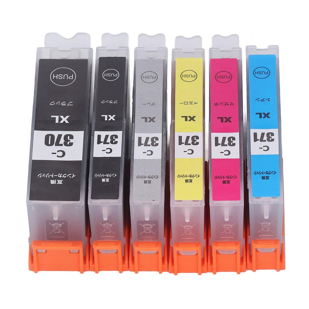 Ink Cartridge Set Large Capacity Clear Colorfast Printing Black Color Ink Cartridge Replacement for PIXUS BK BK C M Y GY